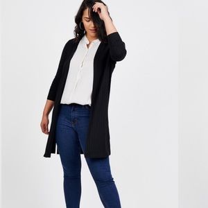 Long Ribbed Cardigan